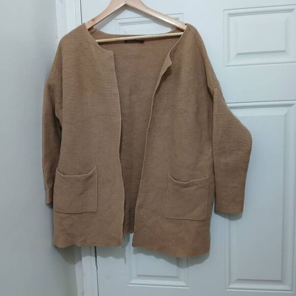 Twin set Simona barbieri womens large camel tan wool cashmere sweater jacket - Picture 2 of 8